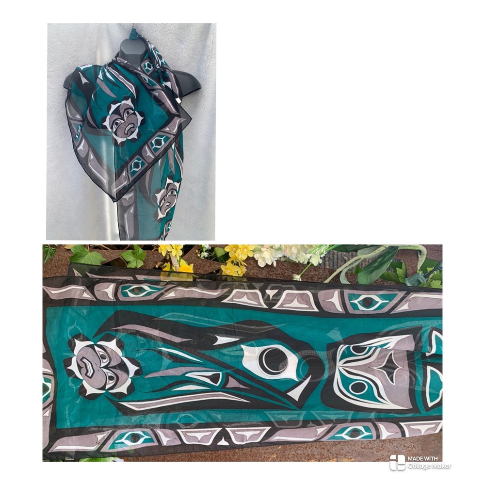 EAGLE 🦅 & SUN - Indigenous Long Rectangular Scarf 🧣